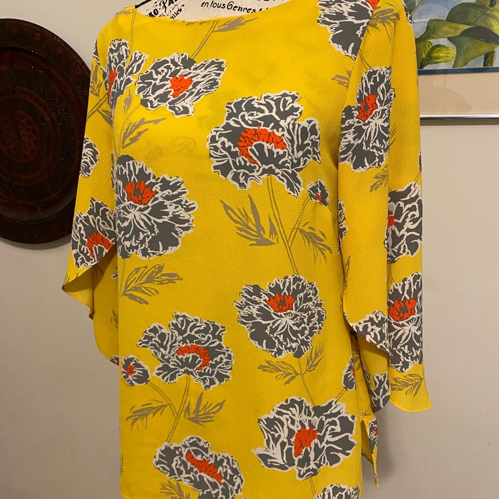 Banana Republic Yellow Floral Top
